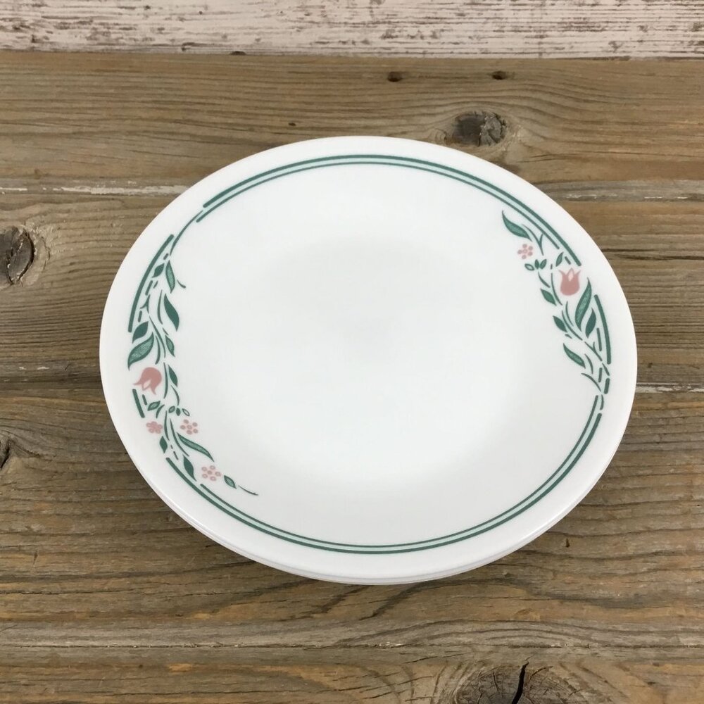 Vintage Corelle Rosemarie Bread & Butter / Side Plates Set of 4 Floral Tulip
